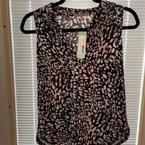 Beacon Black and Pink Sleeveless Blouse